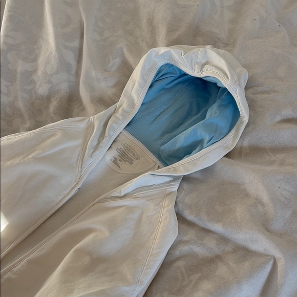 Women's White Zip-Up Hoodie - Picture 4 of 6